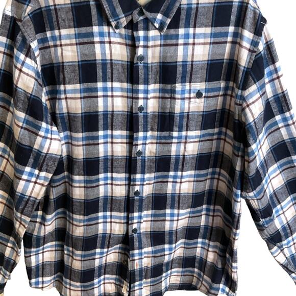 Weatherproof Vintage Men's Plaid Brushed Flannel SZ L Outdoor Workwear Cotton - Picture 3 of 12
